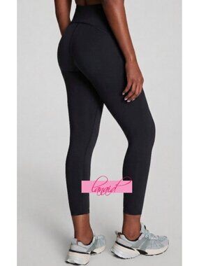 Spanx Booty Boost Low Show Sweat 7/8 Leggings Eclipse Black High-Rise Waist Pant